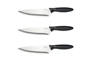 3Pc Set 18.5cm Culinare Chef Knife Cutlery Tool Kitchen Stainless Steel Cutting