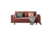 Sollia 3 Seater Velvet Sofa - Blush