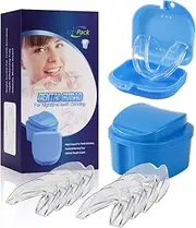 Mold able Dental Guard Upgraded Night Guard for Teeth Grinding, Stops Bruxism, Eliminates Teeth Clenching, with 2 Size 8 Counts (4 Large 4 Small)