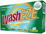WashEZE 3 in 1 Laundry Detergent Sheets with Fabric Softener Fragrance and Phosphate Free 40 Count Package More efficient than pods pacs powders or liquids
