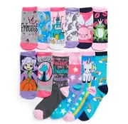 12 Days of Socks UNICORN and PRINCESSES Advent Calendar Girl's Shoe Size 9-3 NIB