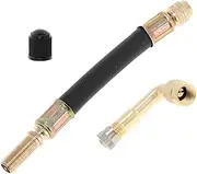 X AUTOHAUX 1set 90 Degree Copper Tire Valve Extension with Flexible Plastic 125mm Tyre Valve Stem Extender for Car Motorcycle RV Truck Bike