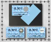 66 Baby Shower Scratch Off Cards - Party Favor - BLUE - Shower Game