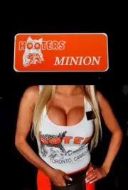 Hooters Uniform Minion Name Tag Pin Back Dress Up Role Play Costume Accessory