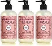 Mrs. Meyer's Liquid Hand Soap, Cruelty Free and Biodegradable Hand Wash Formula Made with Essential Oils, Limited Edition Rose Scent, 12.5 oz Bottle - Pack of 3