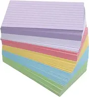 Homoyoyo 600pcs Colored Index Cards: Heavyweight Cardstock & Ruled Lines - Exam Revision Flashcards for Students/Teachers - Office Academic Essentials