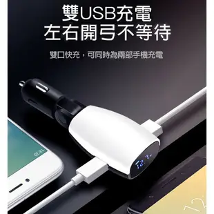 3.1A快速充電 雙USB 車充 顯示 電壓檢測 蘋果 手機 車用 充電器 點煙器擴充座 電壓表【樂天APP下單4%點數回饋】