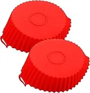 OFFSCH 2Pcs Air Fryer Silicone Baking Liners Reusable Silicone Pot Liners for Heat Distribution Easy Cleaning Compatible with Air Fryers