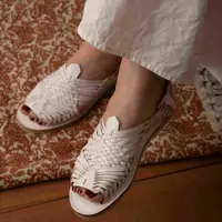在飛比找瑪黑家居選物優惠-美國 CHAMULA 墨西哥手製 GDL 編織露趾鞋 白