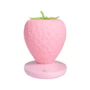 Creative Strawberry Shape Night Light USB Rechargeable Bedroom Atmosphere Lamp LED Decorative Table Lamp (Pink)