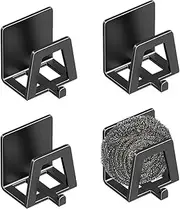 Dish Sponge Holder, Carbon Steel Scrub Holder for Kitchen Sink with Hooks, Wall-Mounted Kitchen Sink Caddy for Pot Brushes, Cutting Boards