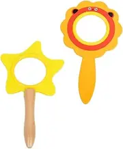 SEWOART 2Pcs Handheld Lions Shape Magnifier for Fun Educational Plaything for Nature Exploration Durable Design with Great Magnification for Observing Insects and Science