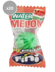 902109 20 x 5g PACKETS FINI FIZZY WATERMELON BUBBLE GUM BALLS WATERMELON FLAVOUR