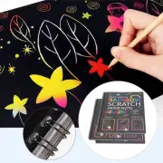 3Pcs Scratch Paper Note Multicolor Rainbow Paper Card Students Drawing Books