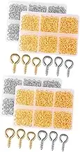 TEHAUX 2sets Iron Eye Screws Storage Box for DIY Jewelry Necklace Pendant Accessories 2boxes*2