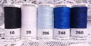 1 black 1 white 3 blue GUTERMANN 100% polyester sew-all thread 274 yard spools