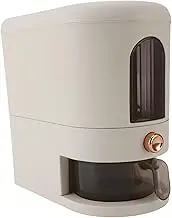 Fdit Rice Storage Container, Automatic Rice Dispenser Large Grain Container with Sealed Design, Food Dispenser for Kitchen Use (Cream White)