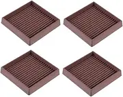 LALAFINA 4pcs Slip Rubber Caster Cups for Furniture Square Floor Protectors Non Skid Pads for Sofas Beds and Desks Versatile Use Hardwood Laminate Marble Floors