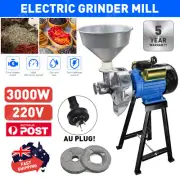 Electric Mill Wet Dry Grinder Machine Corn Grain Rice Wheat Cereal Feed Flour AU