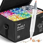 Ohuhu Alcohol Based Brush Markers -Double Tipped Art Marker Set for Artists Adults Coloring Sketch Illustration - Brush & Fine Dual Tips - 216 Colors - Honolulu B of Ohuhu Markers