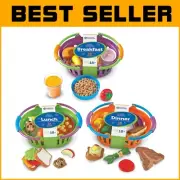 Realistic Pretend Play Food Bundle for Toddlers - Breakfast, Lunch & Dinner Sets