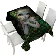 Surrealism Art Prints Green Goddess Girl Tablecloth