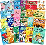 24Pack Small Coloring Books for Kids Ages 4-8, 8-12, 2-4 - Birthday Party Gifts, Classroom Activity - Mini Books Include Unicorn, Christmas, Toy, Car Themes