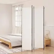 4-Panel Room Divider White 200x220 cm Fabric,4Panel Room Divider: Privacy Screen and Space Separation for Bedrooms, Offices, and More Panel Screens