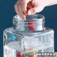 在飛比找樂天市場購物網優惠-冷水壺 果汁罐飲料桶帶龍頭放冰箱冷水壺帶水龍頭的玻璃罐橫涼水