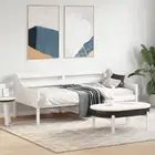Wooden Day Bed Sofa Bed White Solid Pine 90x190 cm Multipurpose Safe 2839