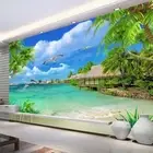 Custom Wallpaper Beach Sea Coconut Trees Scenery Room Background Mural Wall