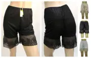 NWT LADY WOMEN 1/2 HALF SLIP SPLIT PANTS SHORTS BLOOMERS 0-12 BLACK NUDE WHITE