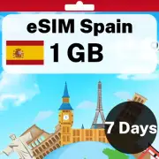 eSIM Spain - 1 GB - 7 Days - Travel eSIM | QR code activation