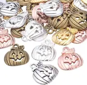 60 Pumpkin Charms Pendants Jack O Lantern Rose Gold Halloween Charms Bulk