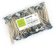 6 inch HTP 105 Wicks | 500pcs of Large Cotton Wicks for Candles and Candle Making Supplies | Slow Burn Cotton Pre-Waxed and Pre-Tabbed 500 pcs