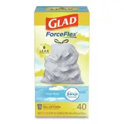 Glad 78361 24" x 27.38" 13 gal Trash Bags - White Fresh Clean Scent (240/CT) New