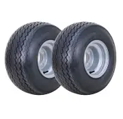 2 WANDA Golf Cart Tire Assembly 18X8.5-8 4-Ply Silver Rim 4 Lugs on 4"