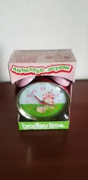 Bradley Time Strawberry Shortcake Animated Action Alarm Clock Vintage BRAND NEW!