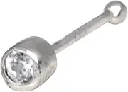 [JewelryWeb] 14ct White Gold Round CZ Simulated Diamond Body Piercing Jewelry Nose Stud