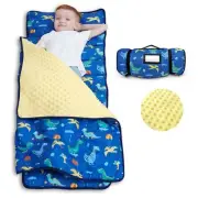 ACRABROS Toddler Nap Mat with Pillow and Blanket Extra Large Rolled Napping M...