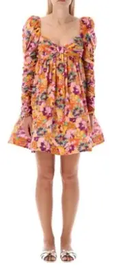 NWT Zimmerman Twist Front Floral Mini Dress, Sz US 8 $695