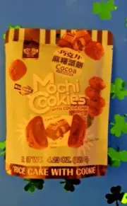 4 PACK COCOA FLAVOR MOCHI COOKIES WITH COCOA CHIPS, 4.23 oz/120g EACH