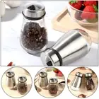 Steel Refillable Glass Spice Dispenser Storage Pepper Shakers Salt Bottle