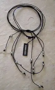 Dyrberg Kern Leather Necklace Vitasta Ss/Black
