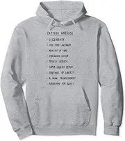 [Marvel] Captain America List Pullover Hoodie