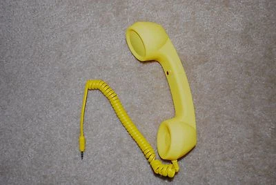 Yellow Radiation Proof Retro Mic Cell Phone Handset for Mobile Phone 3.5mm *NEW*
