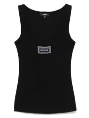 [Versace] logo-patch tank top