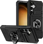 Compatible with Samsung Galaxy A35 5G Slot Phone Case,Compatible with Samsung SM-A356B/DS Galaxy A35 5G / SM-A356E/DS SM-A356U1 SM-A3560 Built-in Stand Phone Case Cover Black