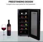 Wine Bottle Cooler Temperature Control Mini Fridge Beverage Chiller Metal Rack