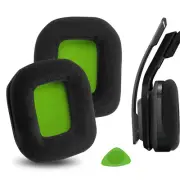 Geekria Velour Ear Pads for ASTRO Gaming A20 Headphones (Black Green)